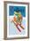 Skiing Monkeys-Lawson Wood-Framed Art Print
