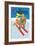 Skiing Monkeys-Lawson Wood-Framed Art Print