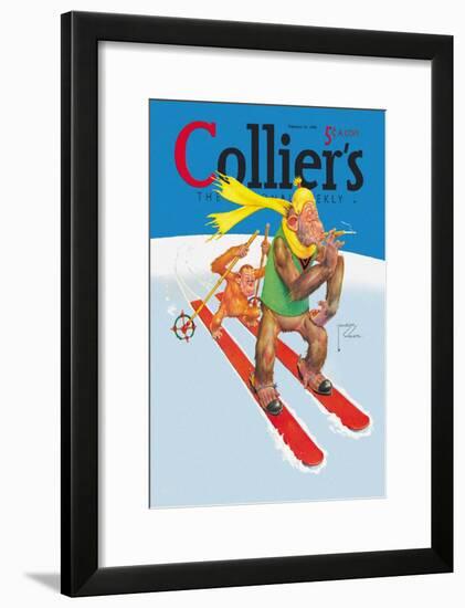 Skiing Monkeys-Lawson Wood-Framed Art Print