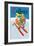 Skiing Monkeys-Lawson Wood-Framed Art Print