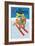 Skiing Monkeys-Lawson Wood-Framed Art Print