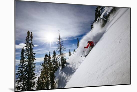 Skiing The Teton Backcountry Powder After A Winter Storm Clears Near Jackson Hole Mountain Resort-Jay Goodrich-Mounted Photographic Print