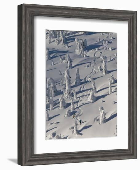 Skiing Through the Snowghosts at Whitefish Mountain Resort, Montana, USA-Chuck Haney-Framed Photographic Print