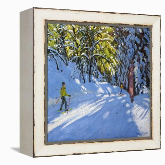 Skiing Through the Woods, La Clusaz, 2012-Andrew Macara-Framed Premier Image Canvas