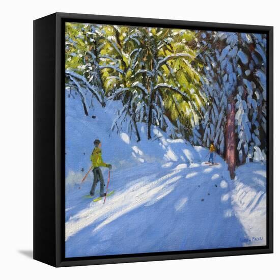 Skiing Through the Woods, La Clusaz, 2012-Andrew Macara-Framed Premier Image Canvas
