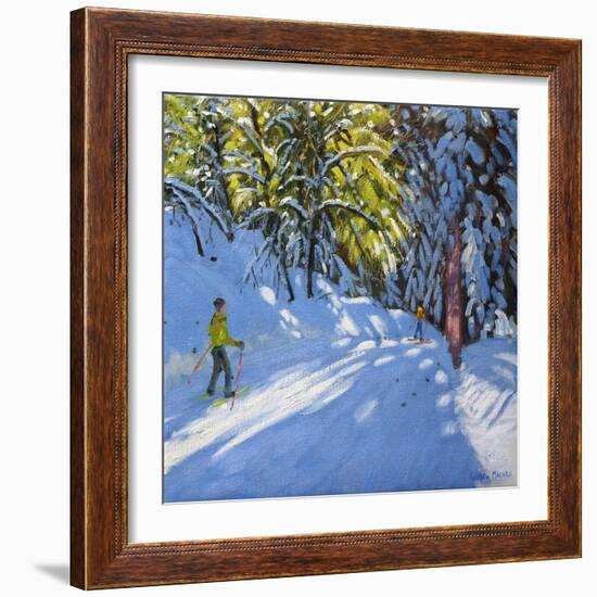 Skiing Through the Woods, La Clusaz, 2012-Andrew Macara-Framed Giclee Print