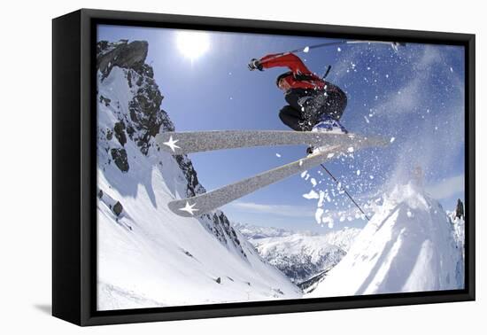 Skiing, Tristkopf, Kelchsau, Tyrol, Austria (Mr)-Norbert Eisele-Hein-Framed Premier Image Canvas