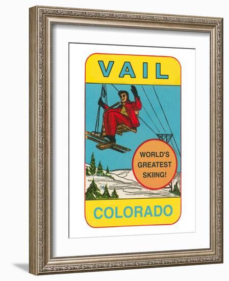 Skiing, Vail, Colorado-null-Framed Art Print