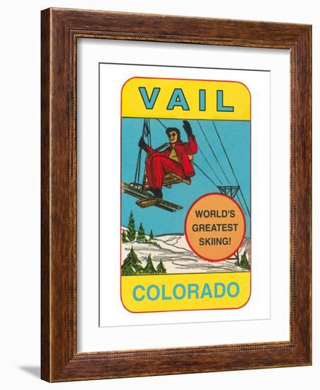 Skiing, Vail, Colorado-null-Framed Art Print