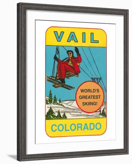 Skiing, Vail, Colorado-null-Framed Art Print