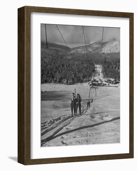 Skiing Weekend, Going Up the Ski Lift-Dmitri Kessel-Framed Photographic Print