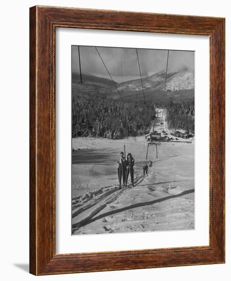 Skiing Weekend, Going Up the Ski Lift-Dmitri Kessel-Framed Photographic Print