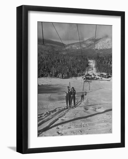 Skiing Weekend, Going Up the Ski Lift-Dmitri Kessel-Framed Photographic Print