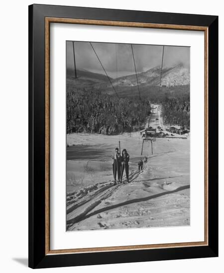 Skiing Weekend, Going Up the Ski Lift-Dmitri Kessel-Framed Photographic Print