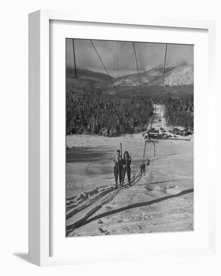 Skiing Weekend, Going Up the Ski Lift-Dmitri Kessel-Framed Photographic Print