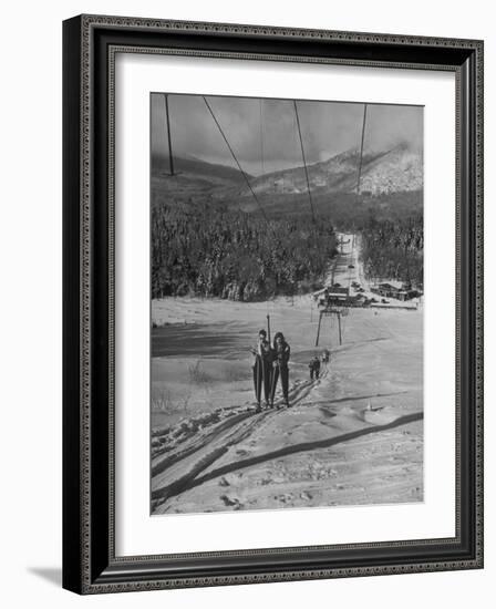 Skiing Weekend, Going Up the Ski Lift-Dmitri Kessel-Framed Photographic Print