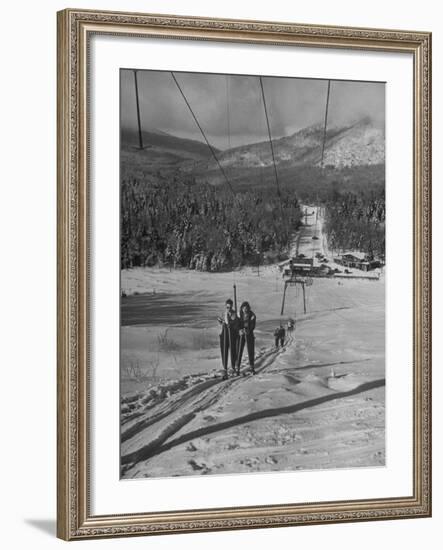 Skiing Weekend, Going Up the Ski Lift-Dmitri Kessel-Framed Photographic Print