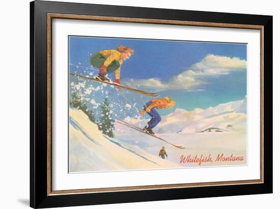 Skiing, Whitefish-null-Framed Art Print