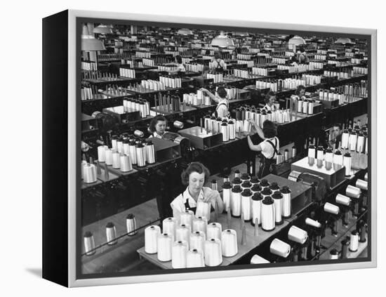 Skilled Female Operators Working in Coning Room, Industrial Rayon Corp. Plant-Margaret Bourke-White-Framed Premier Image Canvas