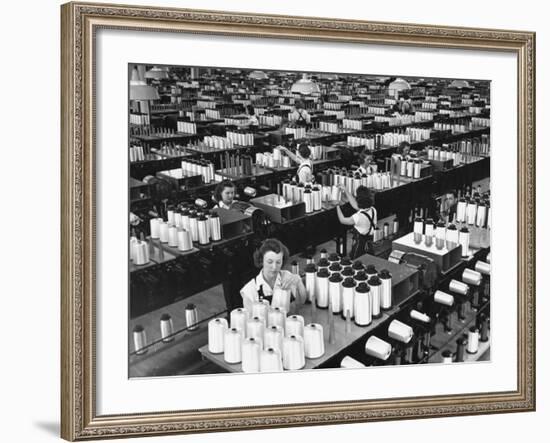 Skilled Female Operators Working in Coning Room, Industrial Rayon Corp. Plant-Margaret Bourke-White-Framed Photographic Print