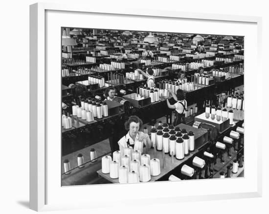 Skilled Female Operators Working in Coning Room, Industrial Rayon Corp. Plant-Margaret Bourke-White-Framed Photographic Print