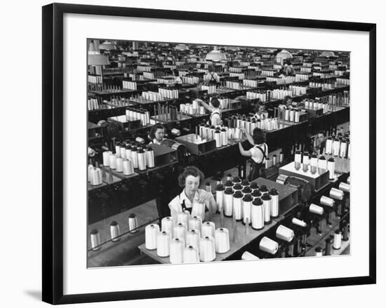 Skilled Female Operators Working in Coning Room, Industrial Rayon Corp. Plant-Margaret Bourke-White-Framed Photographic Print