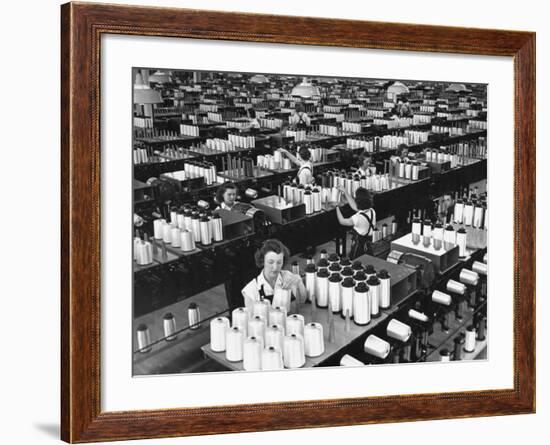 Skilled Female Operators Working in Coning Room, Industrial Rayon Corp. Plant-Margaret Bourke-White-Framed Photographic Print