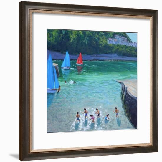 Skimming stones ,Looe ,Cornwall,2018-Andrew Macara-Framed Giclee Print