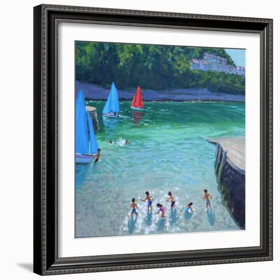 Skimming stones ,Looe ,Cornwall,2018-Andrew Macara-Framed Giclee Print