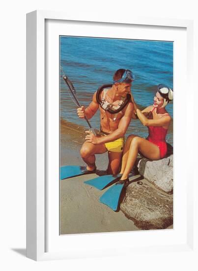 Skin Divers, Retro-null-Framed Art Print