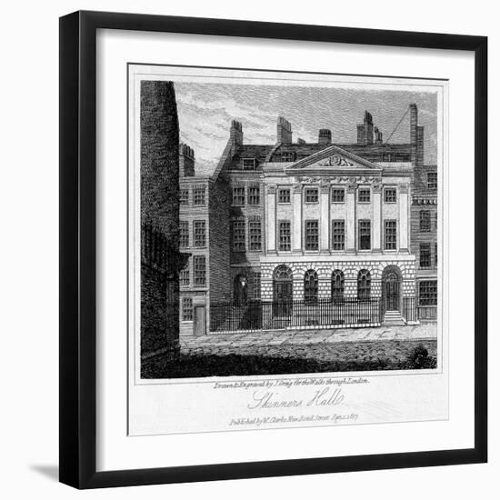 Skinners' Hall, City of London, 1817-J Greig-Framed Giclee Print