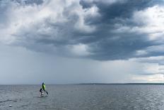 Skip Brown wind surfing into some weather on Sebago Lake, Maine-Skip Brown-Framed Photographic Print