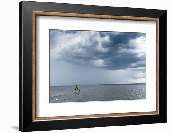 Skip Brown wind surfing into some weather on Sebago Lake, Maine-Skip Brown-Framed Photographic Print