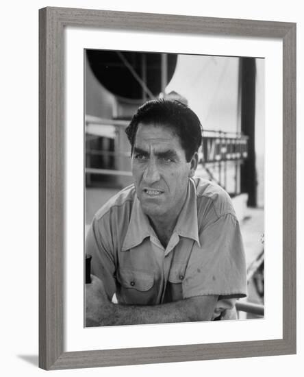 Skipper Jose De Burgana, Who Once Crossed Ocean in a Motorboat-Ralph Crane-Framed Photographic Print