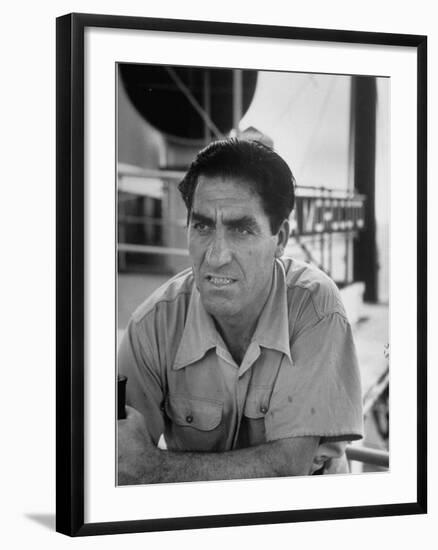 Skipper Jose De Burgana, Who Once Crossed Ocean in a Motorboat-Ralph Crane-Framed Photographic Print