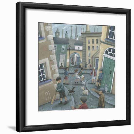 Skipping by the Green Door-Peter Adderley-Framed Art Print