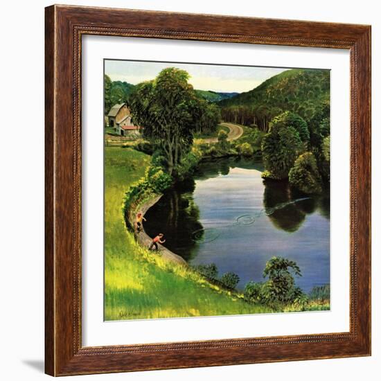 "Skipping Stones", June 22, 1957-John Clymer-Framed Premium Giclee Print