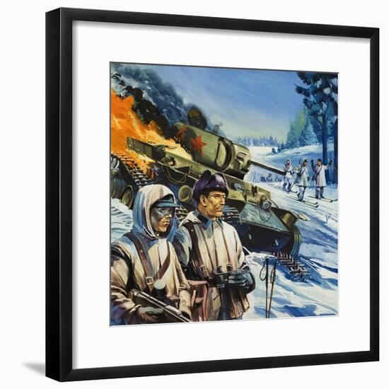 Skirmishes in the Snow-Gerry Wood-Framed Giclee Print