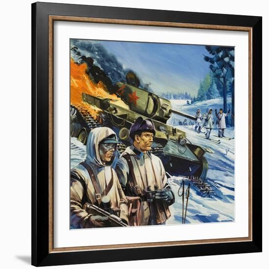 Skirmishes in the Snow-Gerry Wood-Framed Giclee Print