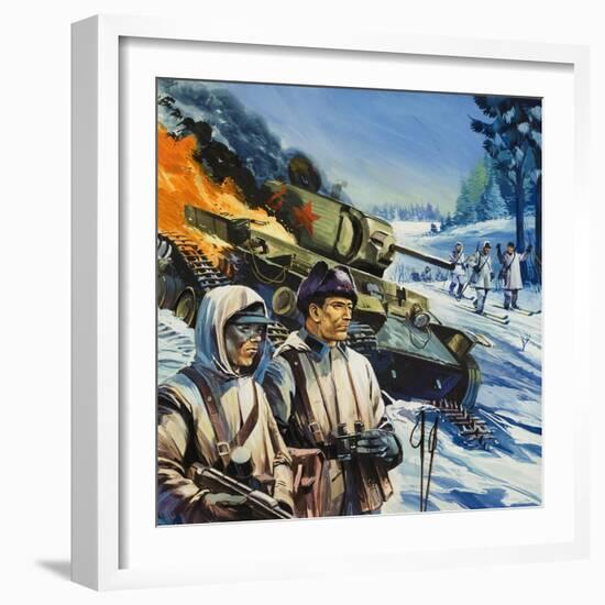 Skirmishes in the Snow-Gerry Wood-Framed Giclee Print