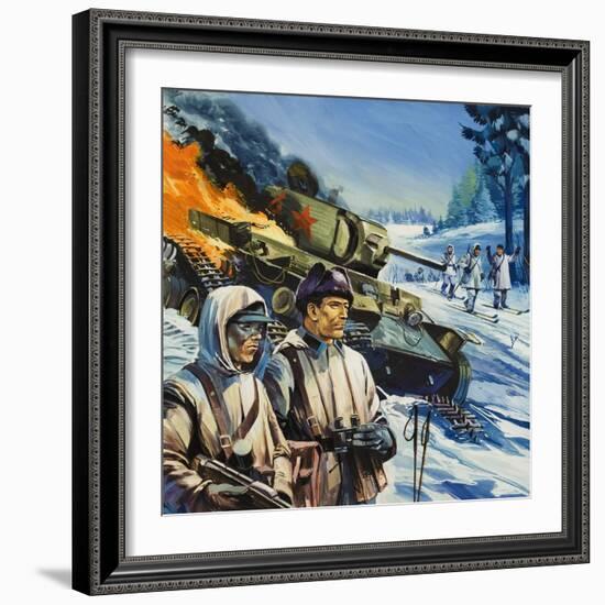 Skirmishes in the Snow-Gerry Wood-Framed Giclee Print