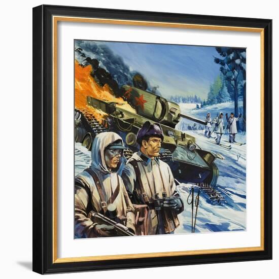 Skirmishes in the Snow-Gerry Wood-Framed Giclee Print