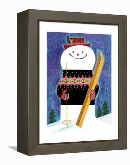 Skis for Snowman - Jack & Jill-Jack Weaver-Framed Premier Image Canvas