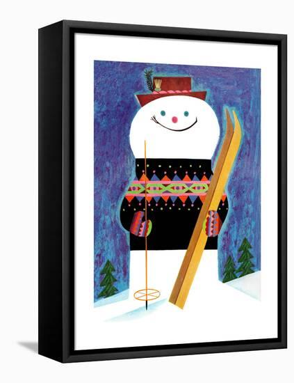 Skis for Snowman - Jack & Jill-Jack Weaver-Framed Premier Image Canvas