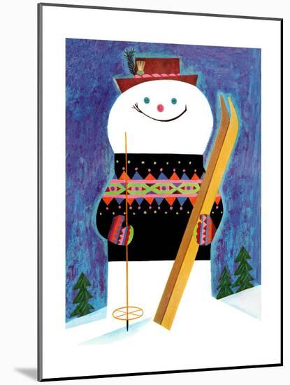 Skis for Snowman - Jack & Jill-Jack Weaver-Mounted Giclee Print