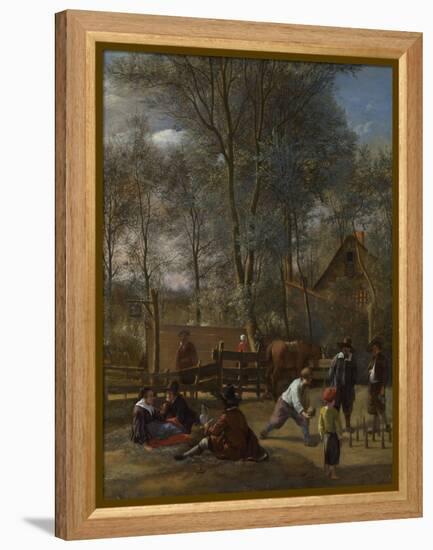 Skittle Players Outside an Inn, Ca 1663-Jan Havicksz Steen-Framed Premier Image Canvas