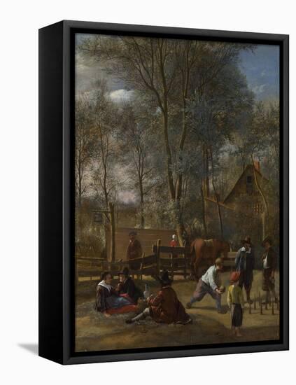 Skittle Players Outside an Inn, Ca 1663-Jan Havicksz Steen-Framed Premier Image Canvas