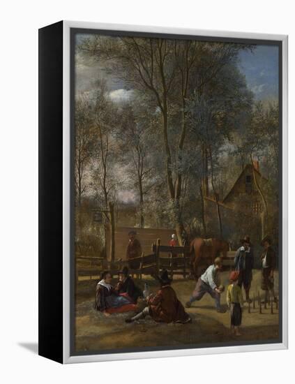 Skittle Players Outside an Inn, Ca 1663-Jan Havicksz Steen-Framed Premier Image Canvas