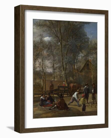 Skittle Players Outside an Inn, Ca 1663-Jan Havicksz Steen-Framed Giclee Print