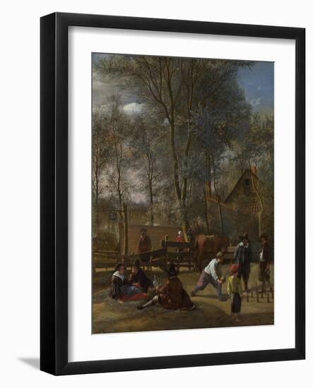 Skittle Players Outside an Inn, Ca 1663-Jan Havicksz Steen-Framed Giclee Print